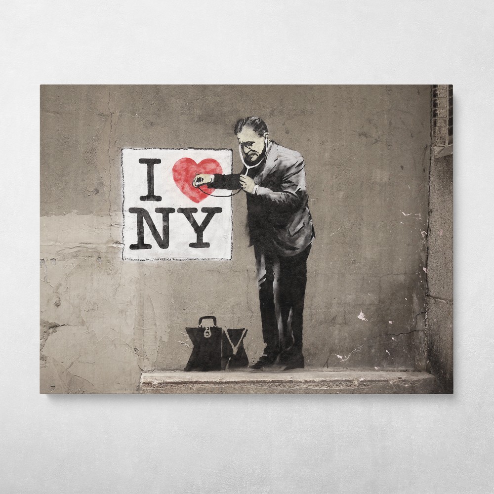 Banksy I Love NY Graffiti Street Art Urban Wall Art